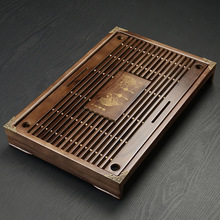 Solid Wooden Tea Tray Drainage water storage kung fu tea set with Drawer tea table Chinese tea room board ceremony tools