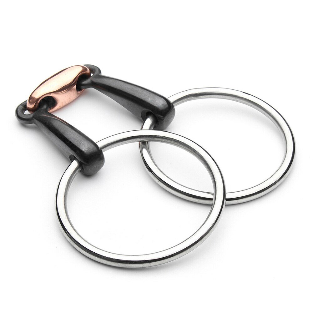 Rodillo pulido para entrenamiento , Mini accesorios, anillo suelto curvo Para Caballo, broca de Snaffle de acero inoxidable portátil
