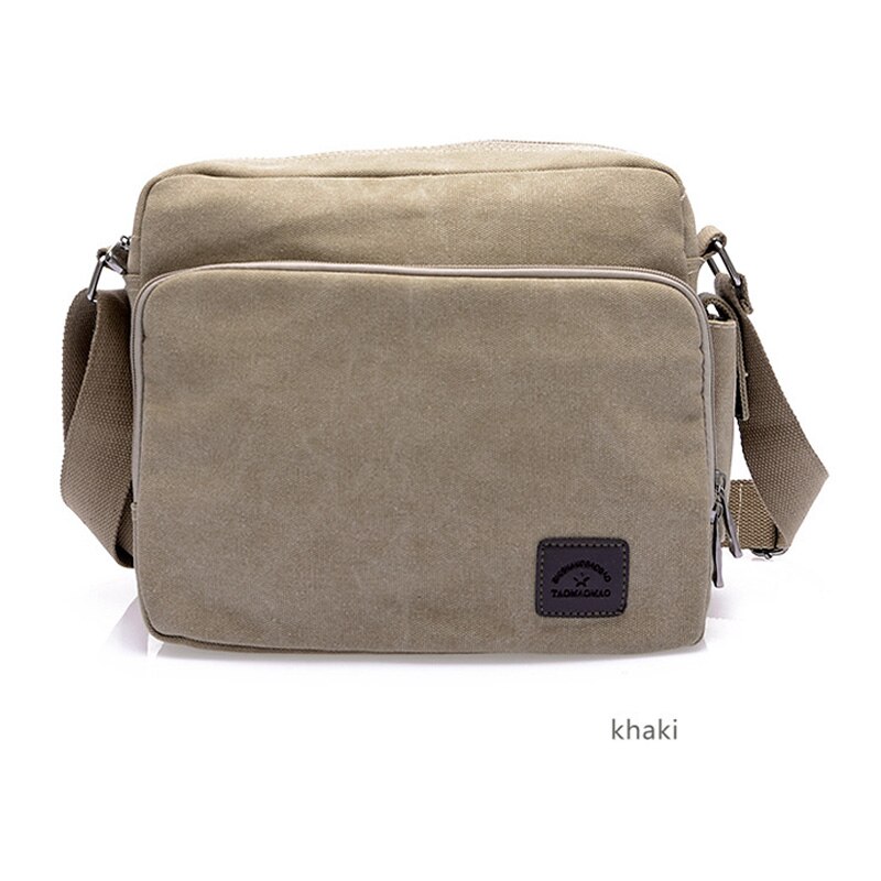 Männer Leinwand Multifunktions Messenger Schulter Taschen Solide Aktentaschen Koffer Tasche Karte Tasche Für Büro Taschen Outdoor Reisetasche: Khaki