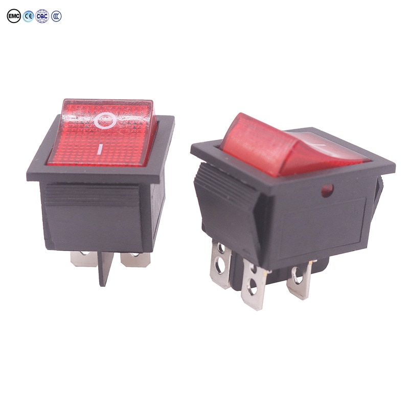 10/5/4/3/2/1 Pcs Red Button Rocker Switch 4 Plugs ... – Vicedeal