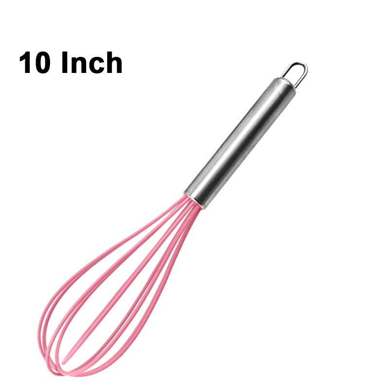 Rvs Garde Keuken Whisk Melk Eiklopper Voor Koken Mengen Kloppen Verslaan Roeren Ballon Garde 8 "10" 12": 10 INCH Pink