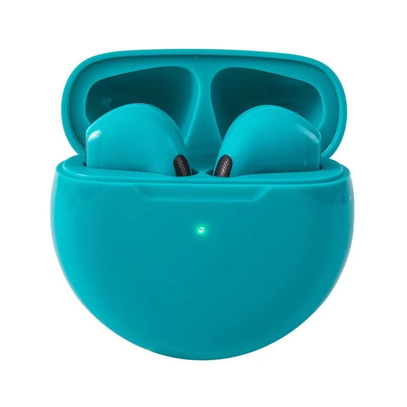 Pro 6 tws bluetooth-headset med støjreducerende ørepropper og mikrofon, trådløst headset til iphone og android: Hvid