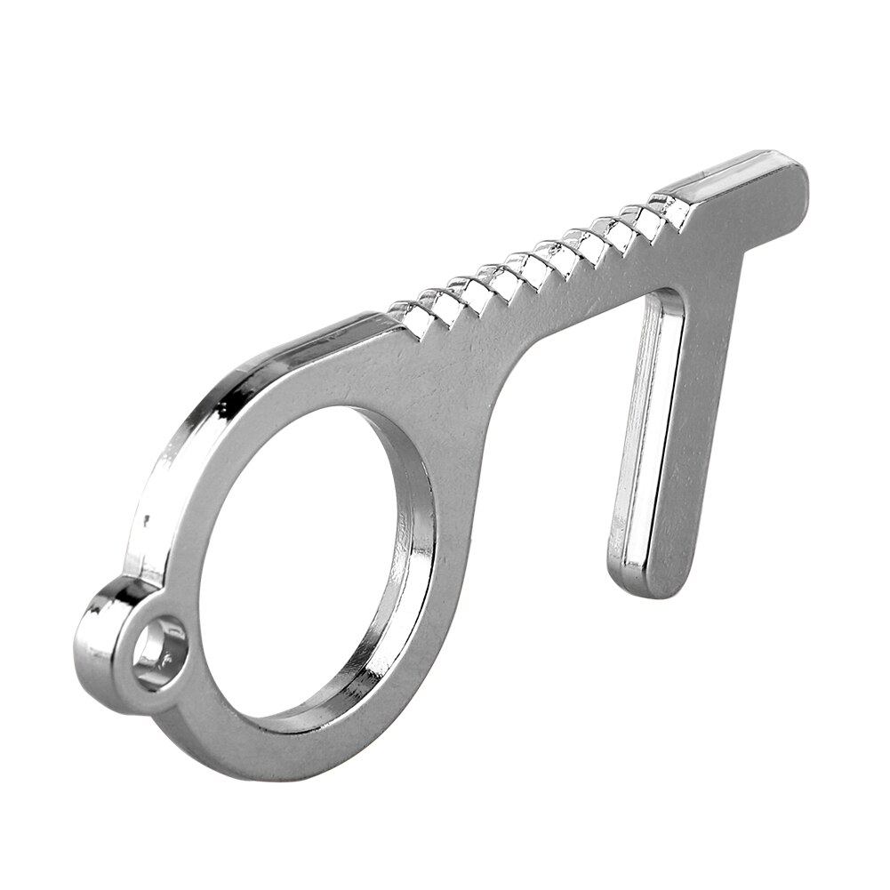 No-Touch EDC Door Opener Portable Press Elevator Safe Key Zinc Alloy Keychain Key Unbuckle With Universal Keychain Portable Hook