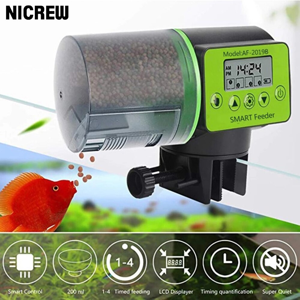 Nicrew Aquarium Automatic Fish Feeder Smart Control Aquarium Tank Vijver Auto Fish Feeder Timer Visvoer Dispenser Gereedschap Levert