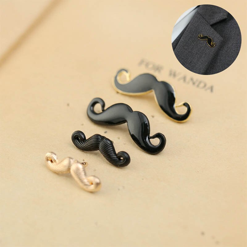 Fashionable Polish mustache brooch men's ladies shirt clothes lapel pin button badge wedding dress lapel pin