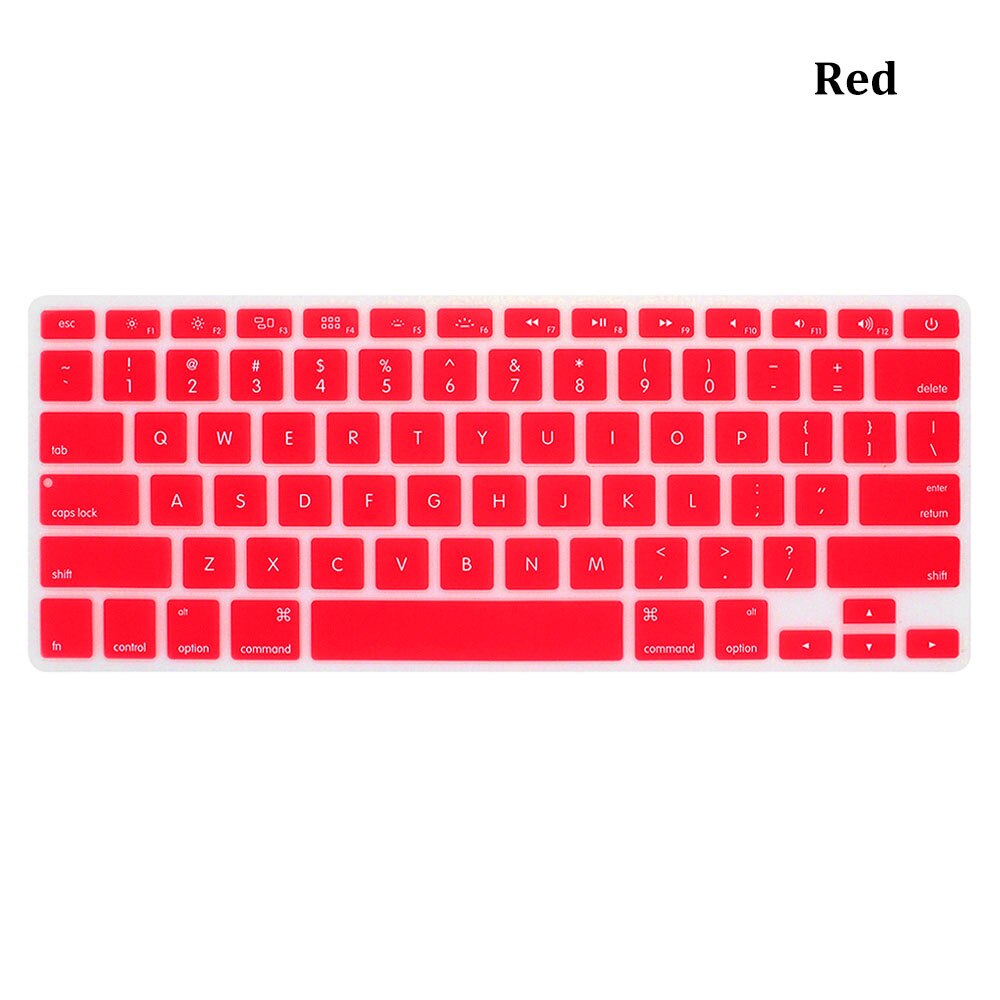 Silikoni pehmeä näppäimistön kansi suoja sateenkaari värikäs iho pölytiivis apple macbook air pro retina 13 " 15 " 17 ": Punainen