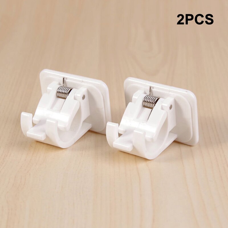 2/4/6pcs Nail-free Adjustable Rod Bracket Holders Self-adhesive Wall Brackets for Home Bathroom: 2pcs