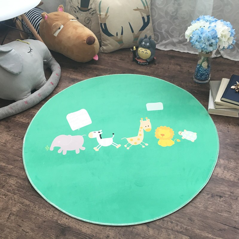 ins kids tent pad carpet living room bedroom bed baby carpet computer chair basket study cartooning carpet.: Light Grey