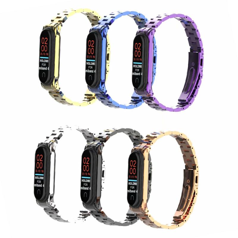 Pour Xiao Mi bande 4 3 Bracelet en métal Bracelet de Fitness Mi bande 4 Bracelet de montre intelligent Mi Band4 Bracelet en acier inoxydable