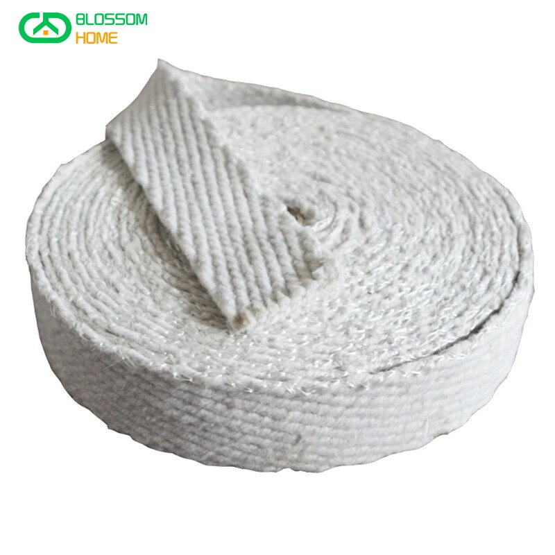 Ceramic Fiber Webbing Anti-high Temperature 1260 ℃ Pipes and Containers Tape for Heat Insulation Width 3CM 5CM 10CM Lenght 5M