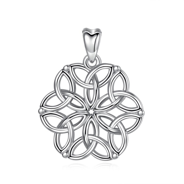 EUDORA – collier pendentif fleur de vie en argent Sterling 925, avec nœud celtique, bijoux à la pour femmes, d'anniversaire D416: only pendant