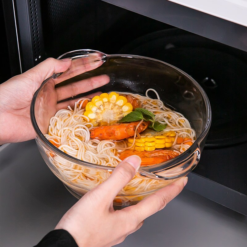 Olla de vidrio templado resistente al calor, olla gruesa con tapa adecuada para cocina, hogar, transparente, frío y