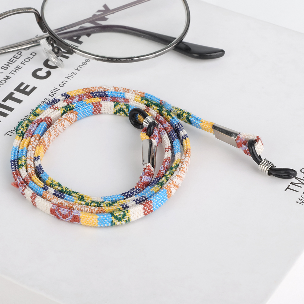 Bohemia Cotton Sunglasses Strap Eyeglass Chain Reading Glasses Chain String Holder Mask Neck Cord Eyewear Spectacles Necklaces: WHITE