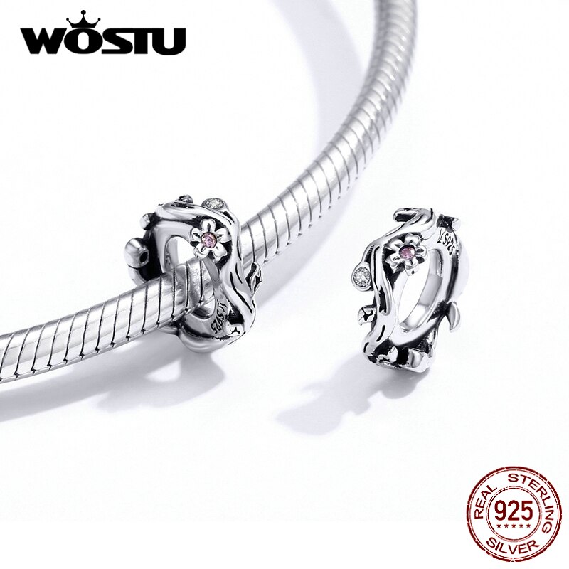 WOSTU 925 sterlina d'argento Amore Branelli di Fascino Pendenti E Ciondoli Argento 925 originale Monili Che Fanno per il Braccialetto Regalo di Anniversario di Matrimonio