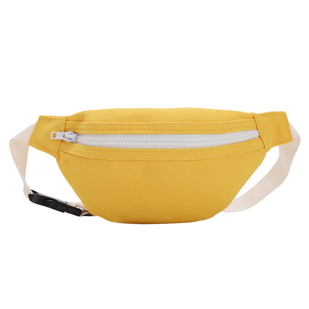 Bolso de cintura de Fanny Casual para niñas, bolso de lona con cinturón para el pecho, bolso de hombro ligero y informal con cremallera para mujeres: Amarillo