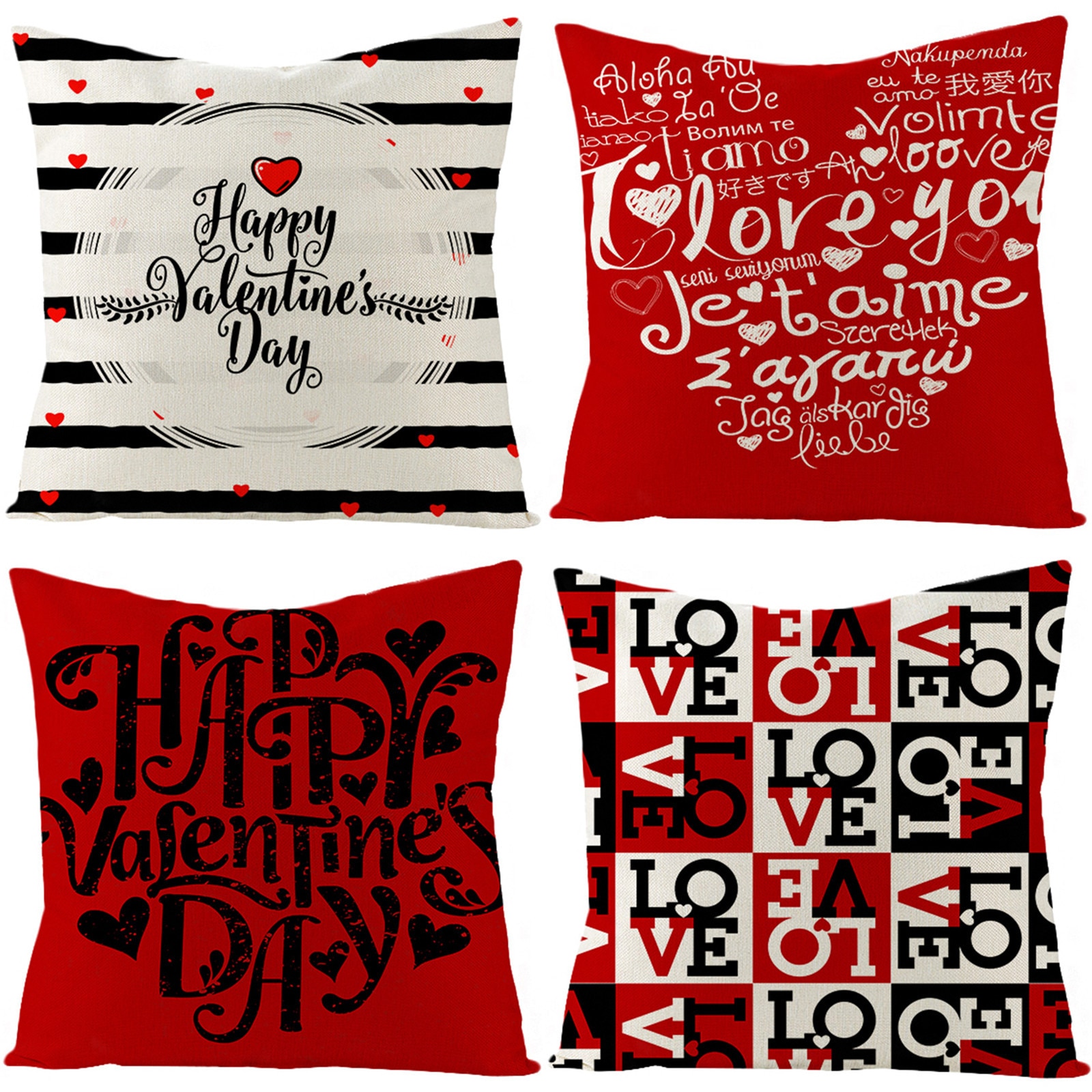 szczyt sprzedaży 4pc walentynki poszewka na poduszkę bawełna rzuć plac poszewka sofa poszewka na poduszkę dekoracja pokoju Dropshipping