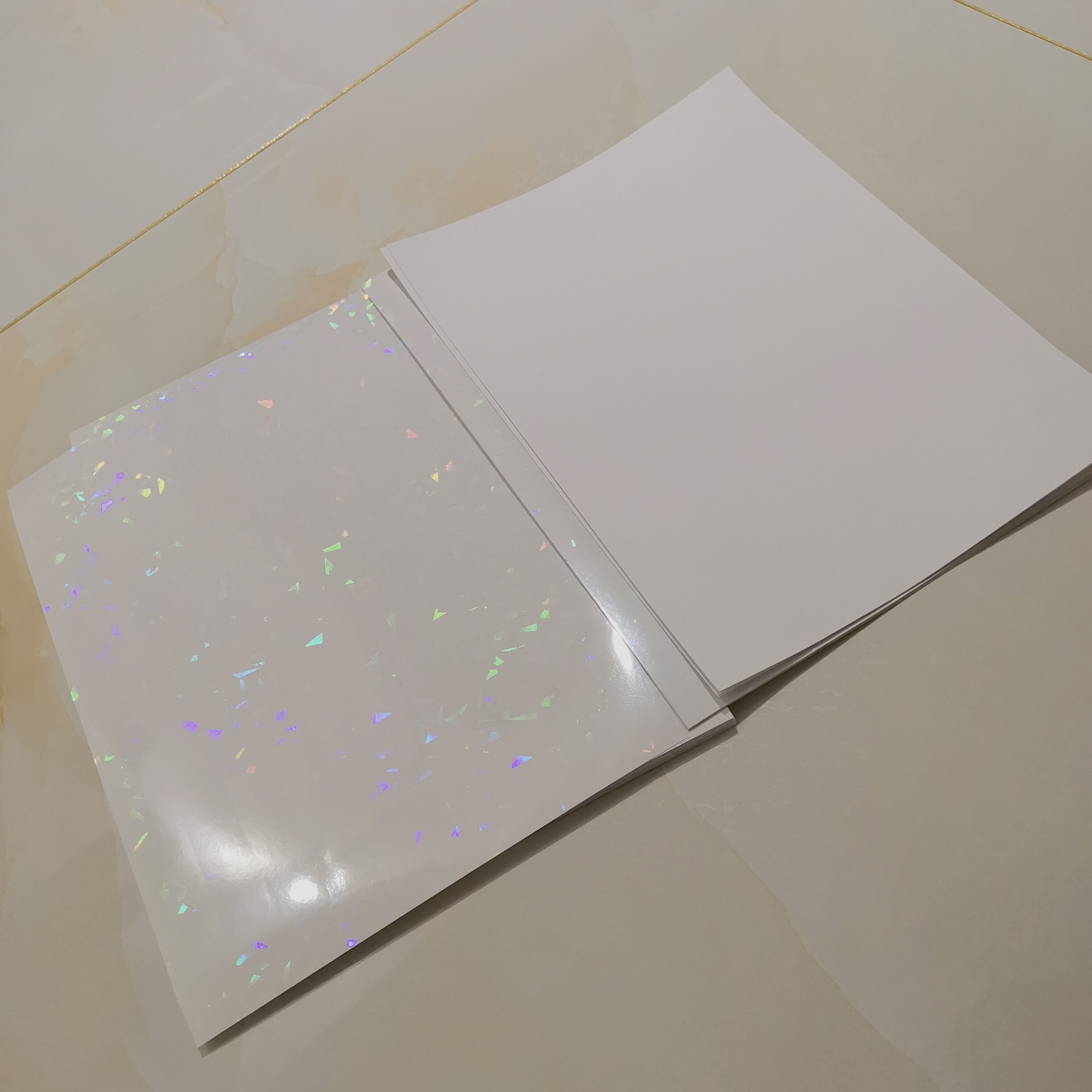 Laminering laminator transafer papir knuste glass stempling på papir plast 50 ark  a4 gjør-det-selv-pakke fargekort