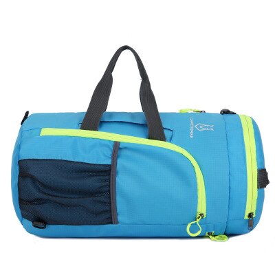 Imperméable à l'eau en Nylon Sport en plein air épaule fourre-tout sac de Sport hommes femmes pliable léger multi-fonction Fitness sacs voyage sac à main: Sky Blue