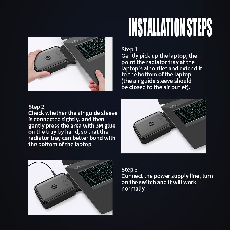 Vacuum Portable Laptop Cooler USB Air Cooler External Extracting Cooling Fan Laptop Adjustable Speed Cooler Notebook Accessories