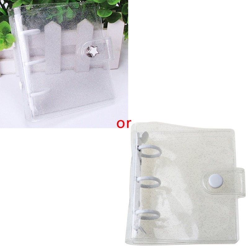 Small Notebook Folder Transparent 3 Hole Mini PVC Loose Leaf Notebook No... – Vicedeal