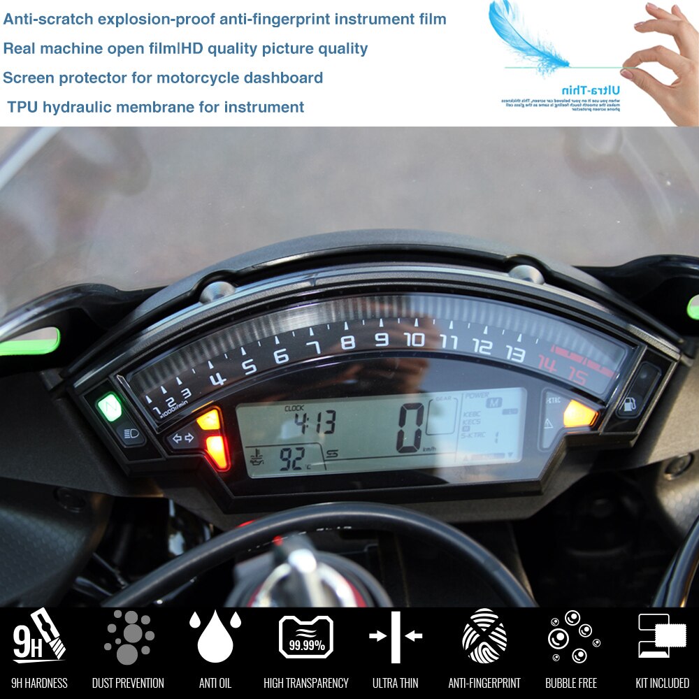 For Kawasaki Ninja ZX-10R ZX10R Motorcycle Cluster Scratch Protection Film Screen Protector