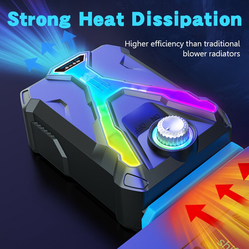 Cool RGB Light Gaming Laptop Cooler Silent Exhaust Laptop Cooling Pad For 12-21 Inches Notebooks 3600RPM Adjustable Wind Speed