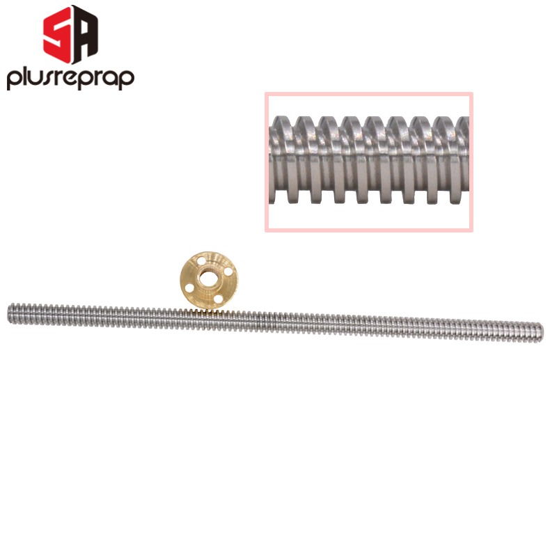 T8 Blei Schraube OD 8mm Tonhöhe 2mm Blei 2mm 150mm 200mm 250mm 300mm 350mm 400mm 500mm mit Durcheinander murmeln für Reprap 3D Drucker Z Achse
