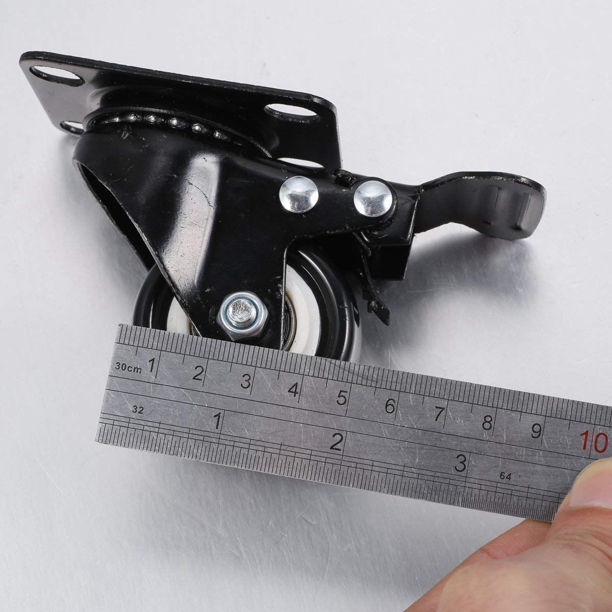 4 Pack 2in Heavy Duty Caster Wheels Polyurethane PU Swivel Casters with 360 Degree Top Plate 220lb Total Capacity