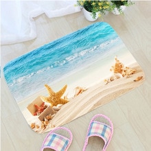 Zee Stijl Afdrukken Badmat Flanel Stof Strand Zeester Shell Patroon Badkamer antislip Mat Thuis Decoratie Deur Mat