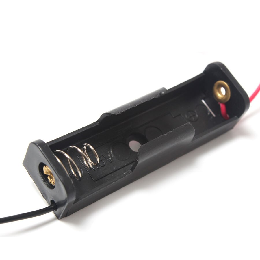 1Pcs AA Battery Holder Plastic Case Storage Box Black Battery Compartment Holder With Wire Lead ON&OFF Button