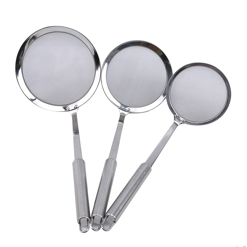 Cocina Multi-funcional de cuchara fino de acero inoxidable de malla de alambre de espumadera, colador de alimentos fritos neto utensilios de cocina