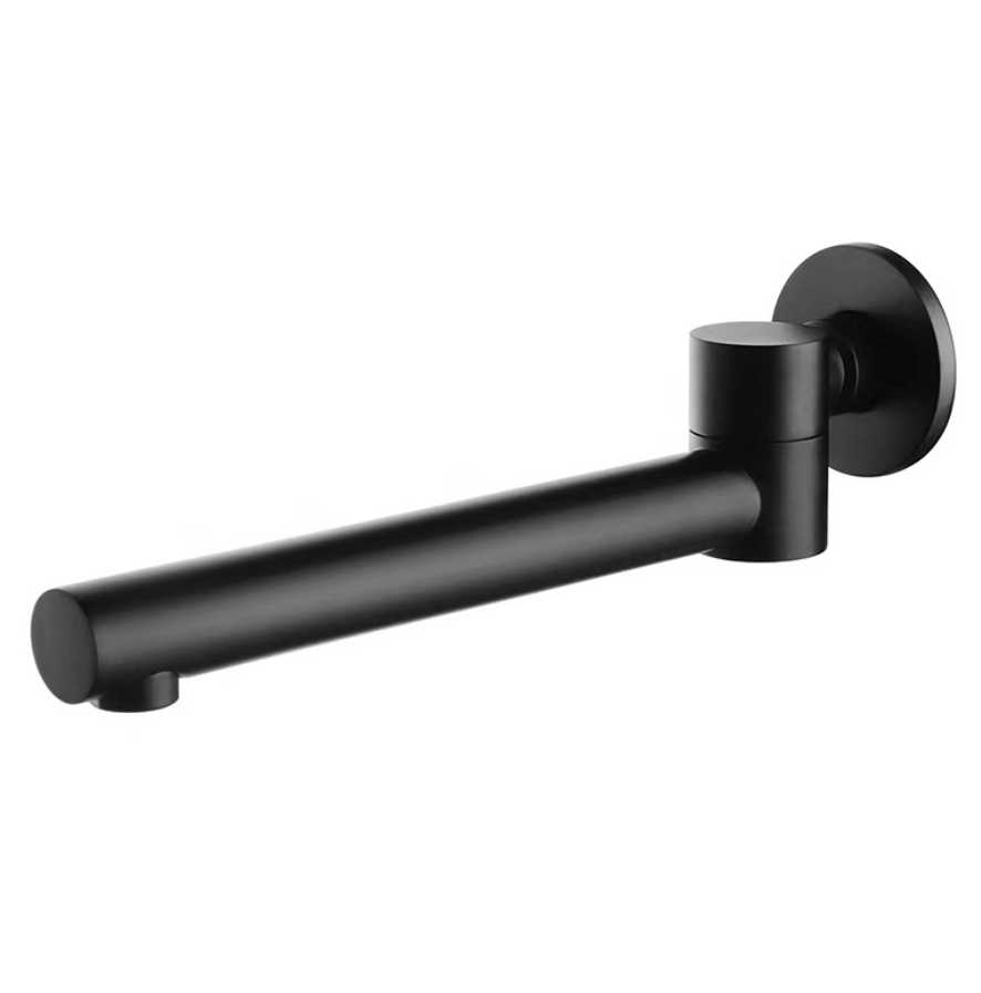 With Diverter 2-Way Outlet Swivel Spout Round Wall Mounted Mixer Tap Brass Faucet HJ-3002