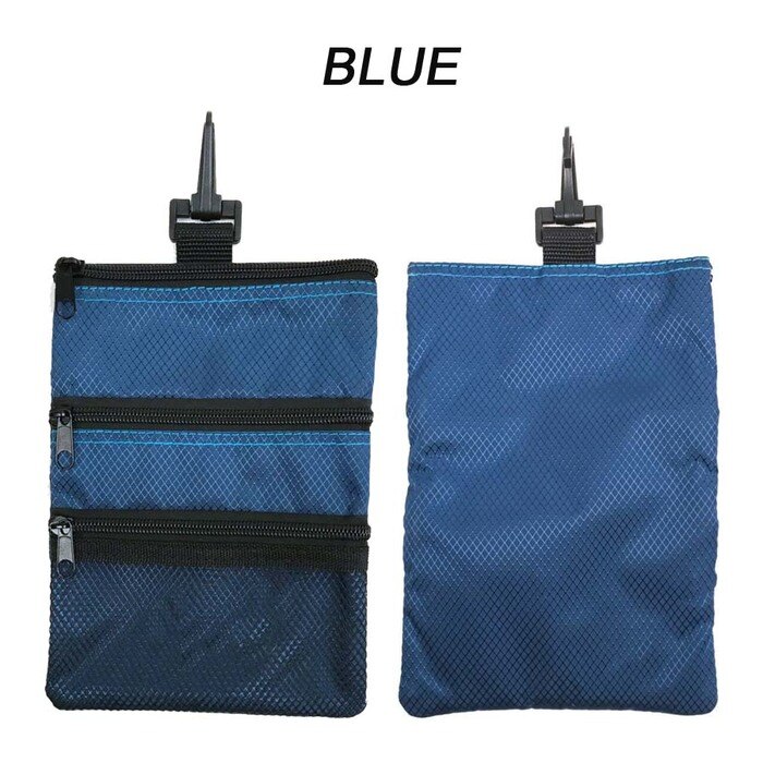 Upgrade Multi Pocket Golf Tee Pouch with Zipper and Clip Hook to Bags Durable Nylon Valuables Holder for Men Women