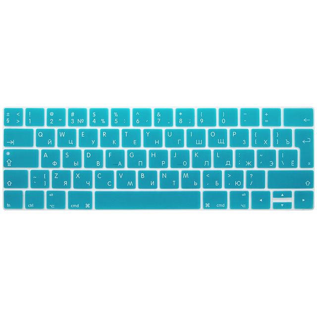 Rosja rosyjski list TouchBar nakładka na klawiaturę dla Macbook Pro 13 15 A1706 A1989/A1707 A1990 2018 2019 Multi touch bar: Lake blue