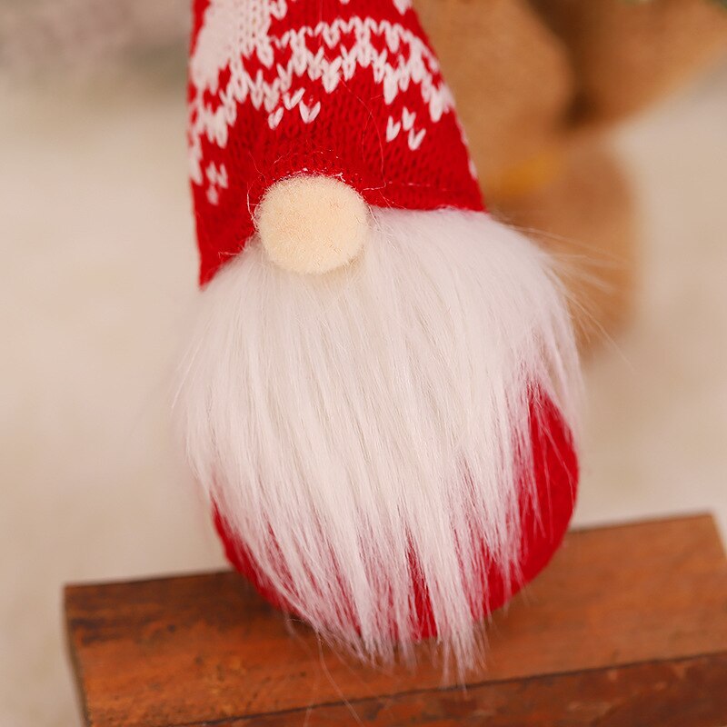 Jul plysch set hängande dekorationer gnome hatt santa skägg ornament för julgran heminredning nsv 775