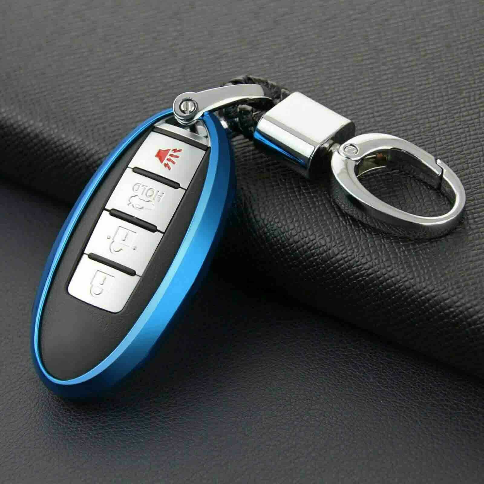 TPU Remote Car Key Case Cover Keychain Fob For Nissan-Infiniti Ring Fob Keyless Entry Smart Key Fob 4-key Key Shell