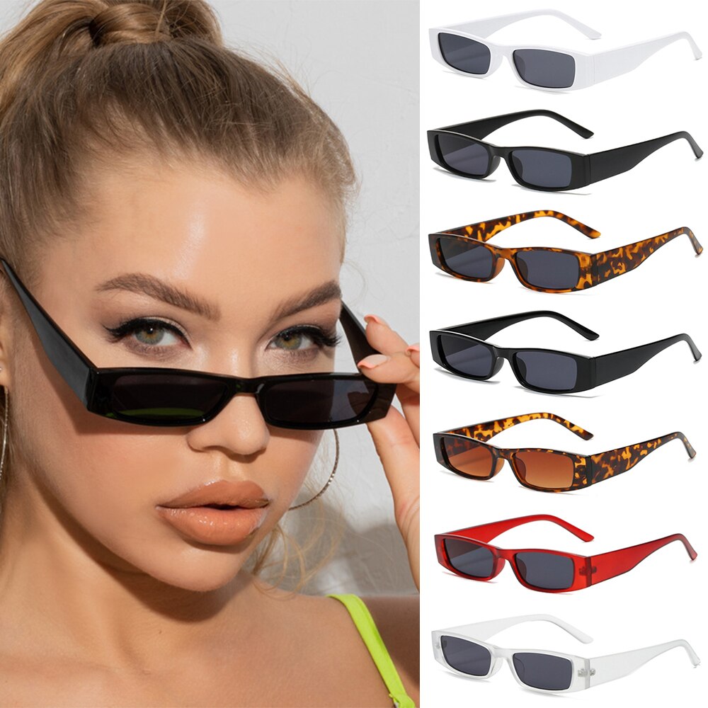 Rectangle Narrow Sunglasses Women Small Frame Sun Glasses Eyewear UV400 Driving Goggles