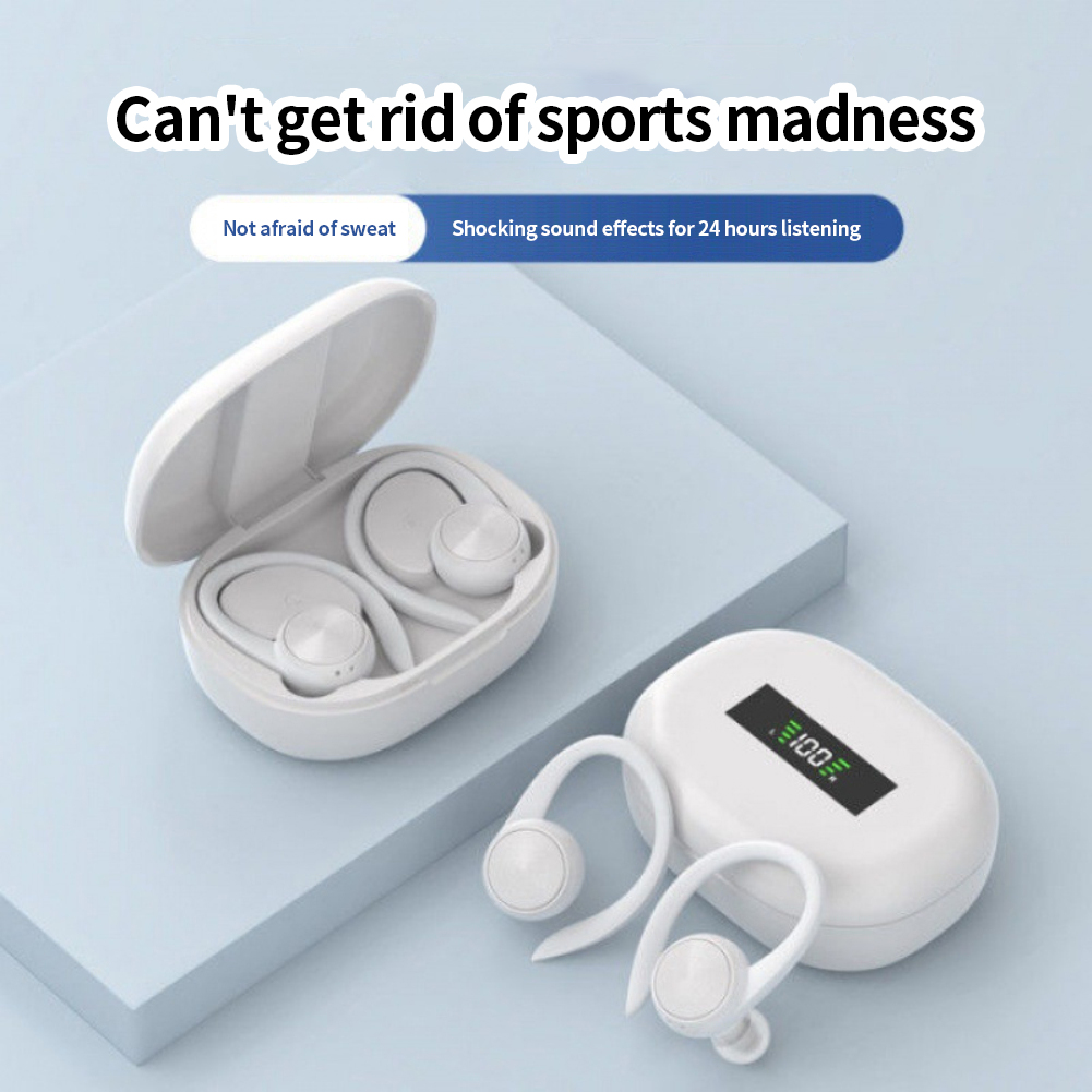 Auriculares inalámbricos R200/J92, audífonos con ganchos para las orejas impermeables IPX5, audífonos deportivos compatibles con Bluetooth, audífonos de música estéreo HiFi con micrófono