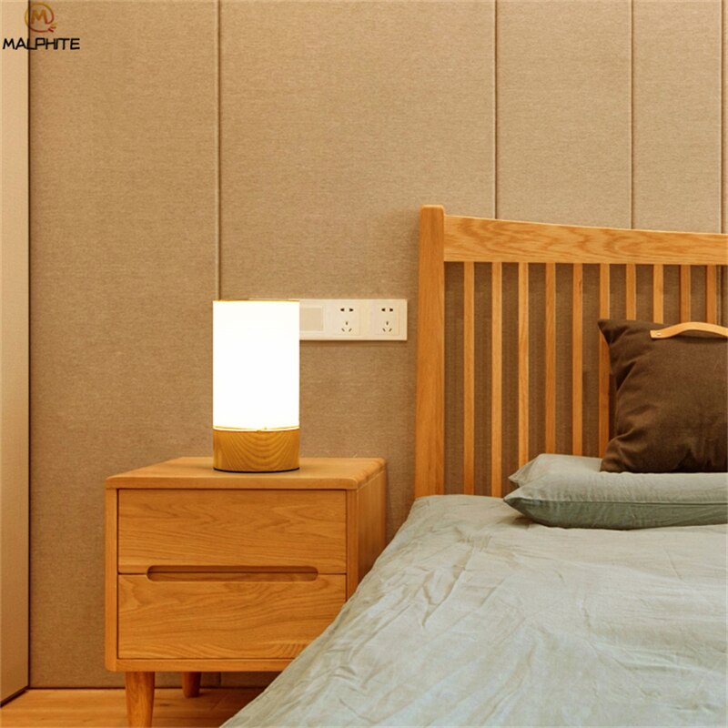 Lámpara de mesa de madera nórdica moderna sala de estar dormitorio lámparas de noche Mesa hogar niños habitación decoración iluminación lámpara Aparato de madera luminarias