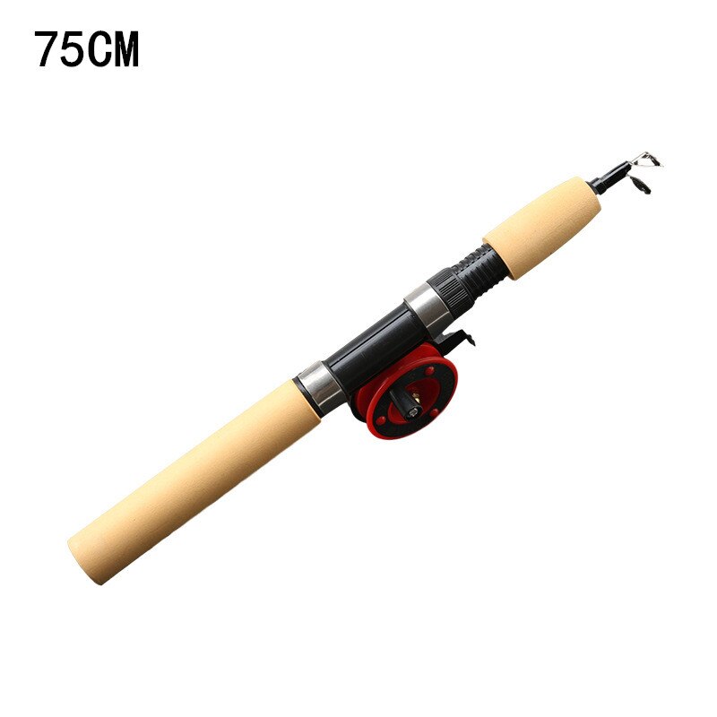 Ice Fishing Rod Portable Carbon Wooden Handle River Shrimp Carp Fishing Pole Winter Fish Tackle Ultra Light Rod: Dark Khaki