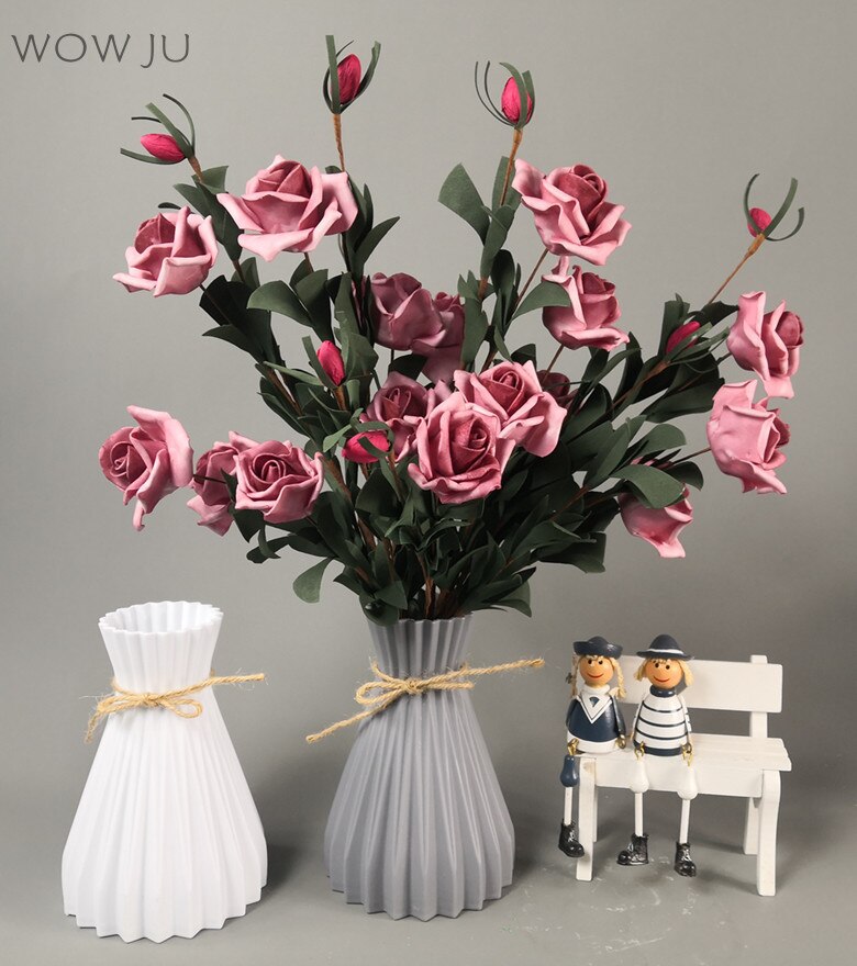 Plastic Vazen Woondecoratie Imitatie Keramische Vazen Europese Bruiloft Moderne Decoraties Onbreekbaar Creatieve Eenvoud
