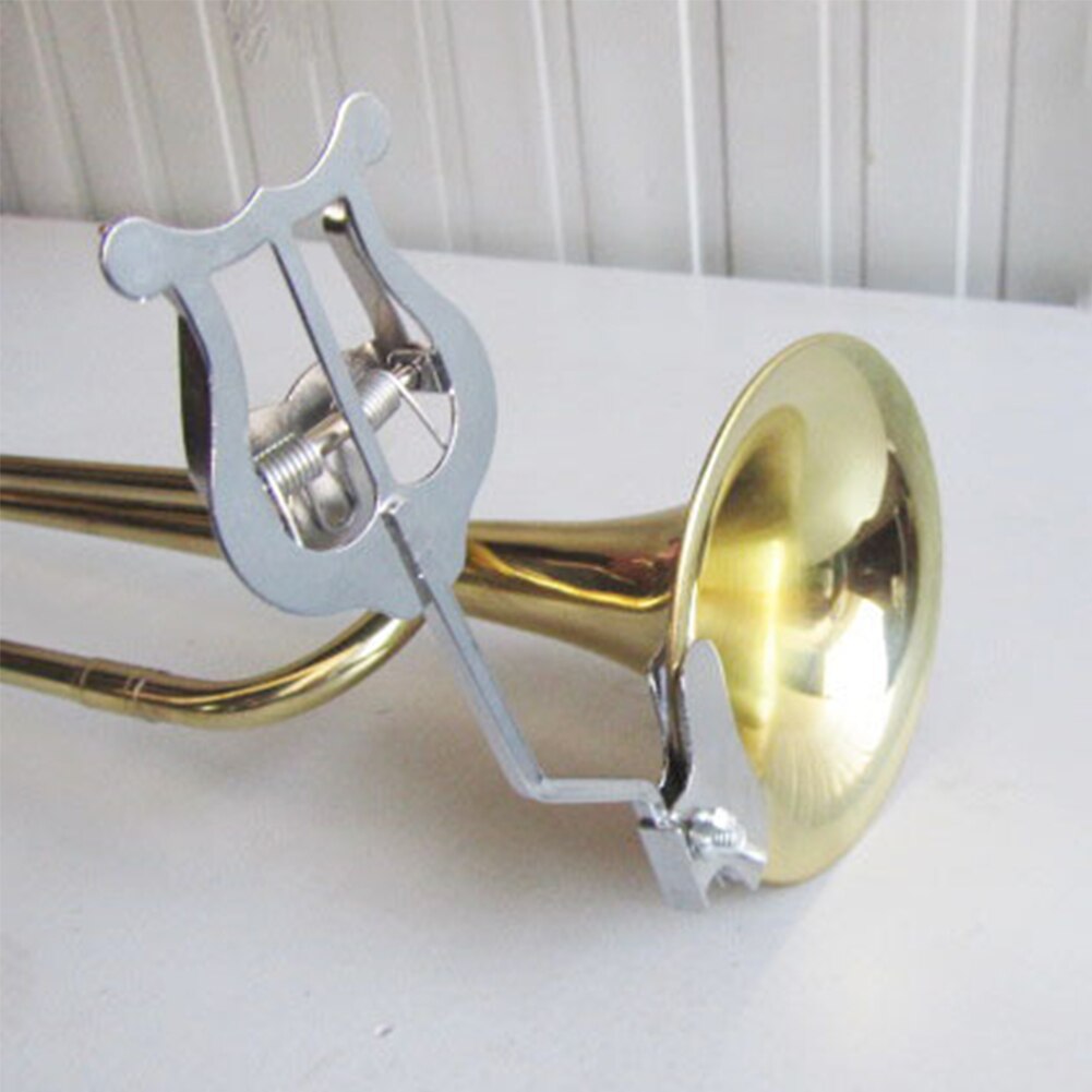 Marching Lyre Trumpet Trombone Metal Brass Instrument Stand Portable Fixing Holder Lightweight Clamp On Sheet Music Clip Folder
