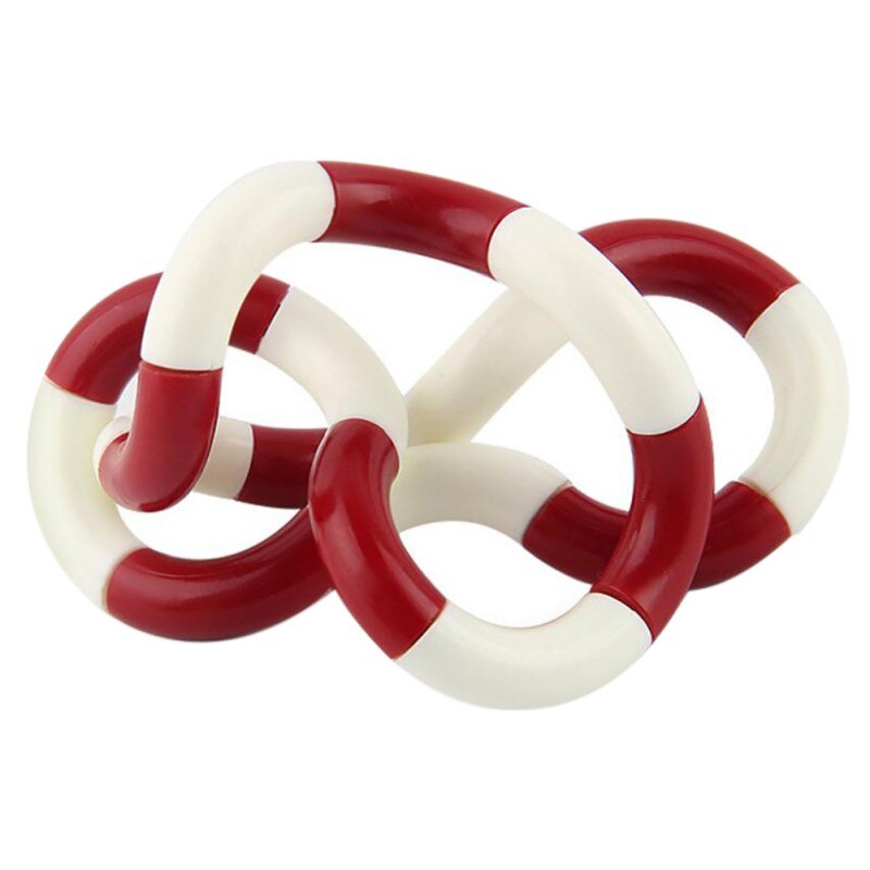 Stress Relief Roller Twist Finger Decompression Toy Torsion Ring Vent Toys for Children Kids Young Adults: White and Red