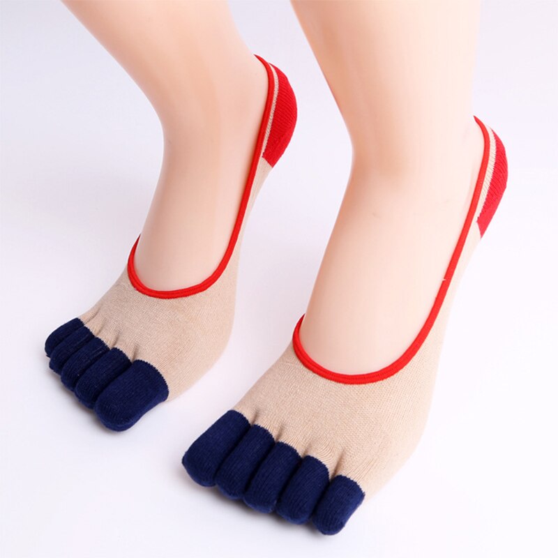 2 par sommer tynde fem-finger sportsokker herre bomuld low cut usynlige sokker mand casual fem-finger ankelstrømper