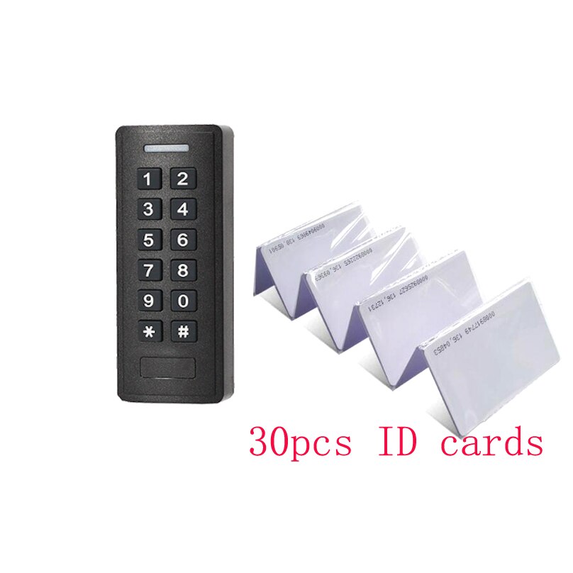 waterproof Standalone Access Controller with 10pcs EM keychains RFID Access Control ABS Keypad as door opener: 30card