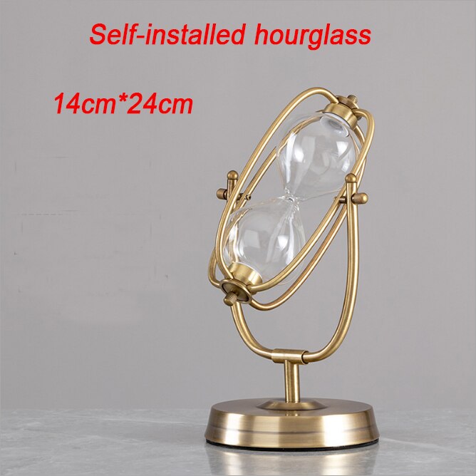 Reloj de arena vacío, decoración del hogar, sala de estar, oficina, hora de Metal, cristal, temporizador, reloj de arena de lujo, gafas de arena, boda: hourglass D