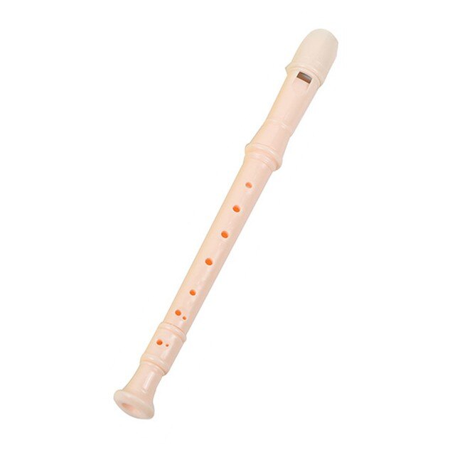 12.79 "8 Gat Plastic Recorder Lange Fluit Houtblazers Instrument Kleurrijke Met Cleaning Rod Abs Hars Muziekinstrument Accessoire: White