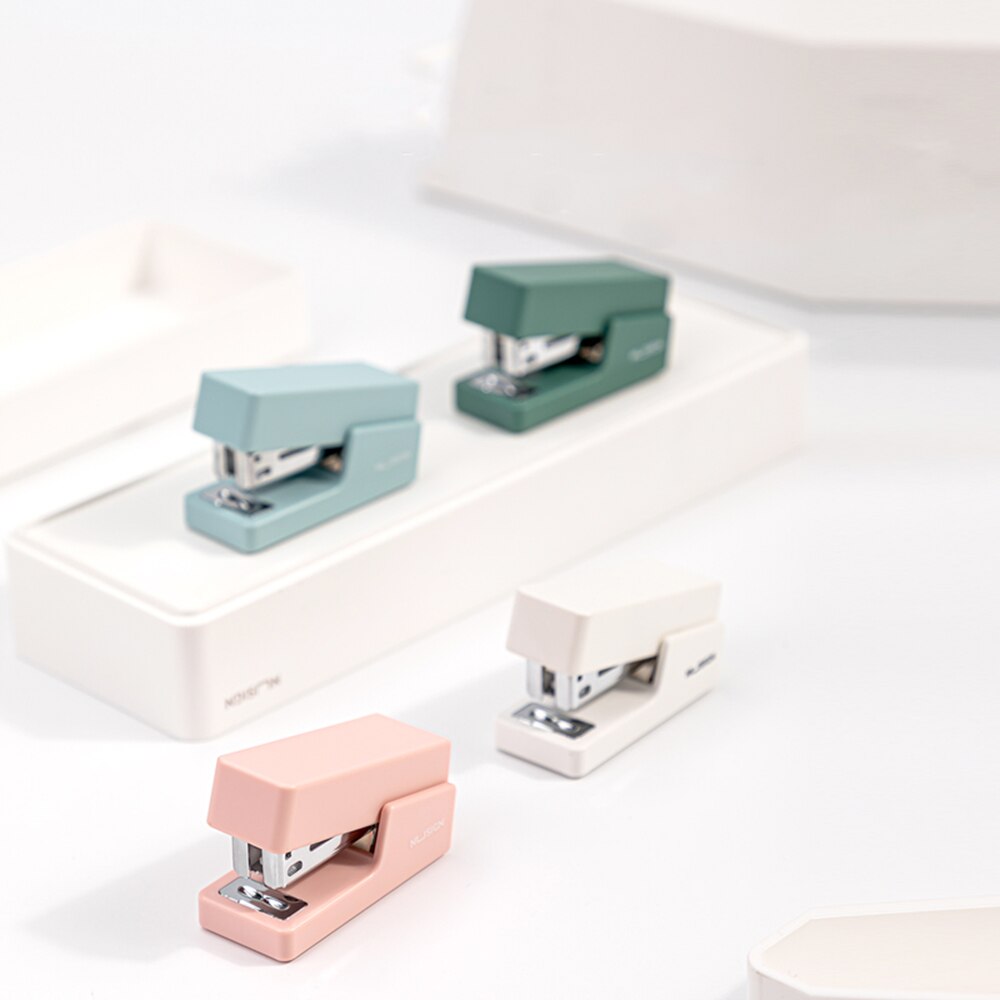 Nusign Colorful Stapler Book Paper Stapling Stapler Mini Stapler Set School Office Supplies Portable Bookbiding Stationery