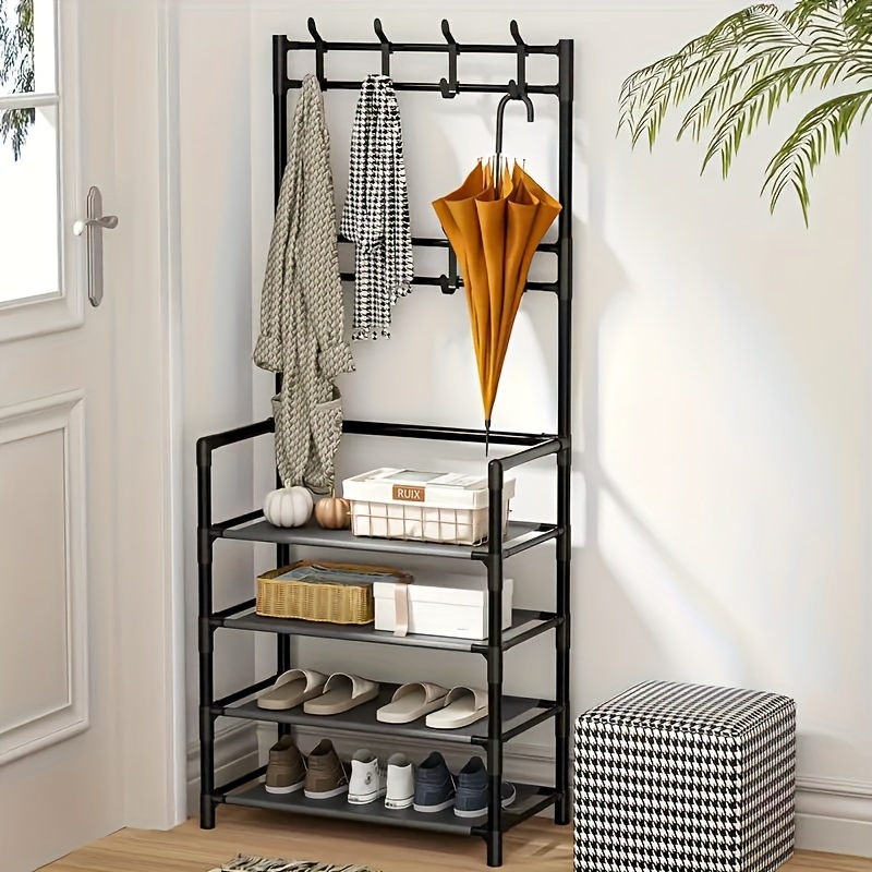 Zapatero de varios niveles, organizador de suelo, gabinete de almacenamiento para zapatillas, sombreros, abrigos, dormitorio, hogar, multifuncional, ahorro de espacio