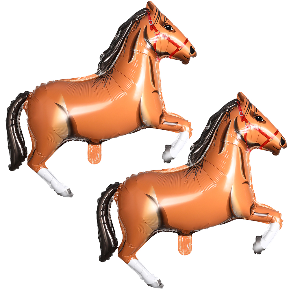 1/2pcs Large Black White Horse Balloon Aluminum Foil Horse-Shaped Balloons Cowboy Birthday Party Decoration Baby Shower Supplies: Marble